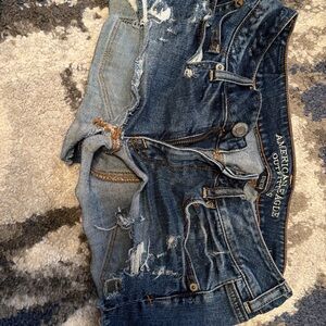 American Eagle Outfitters Distressed Blue Jean Shorts